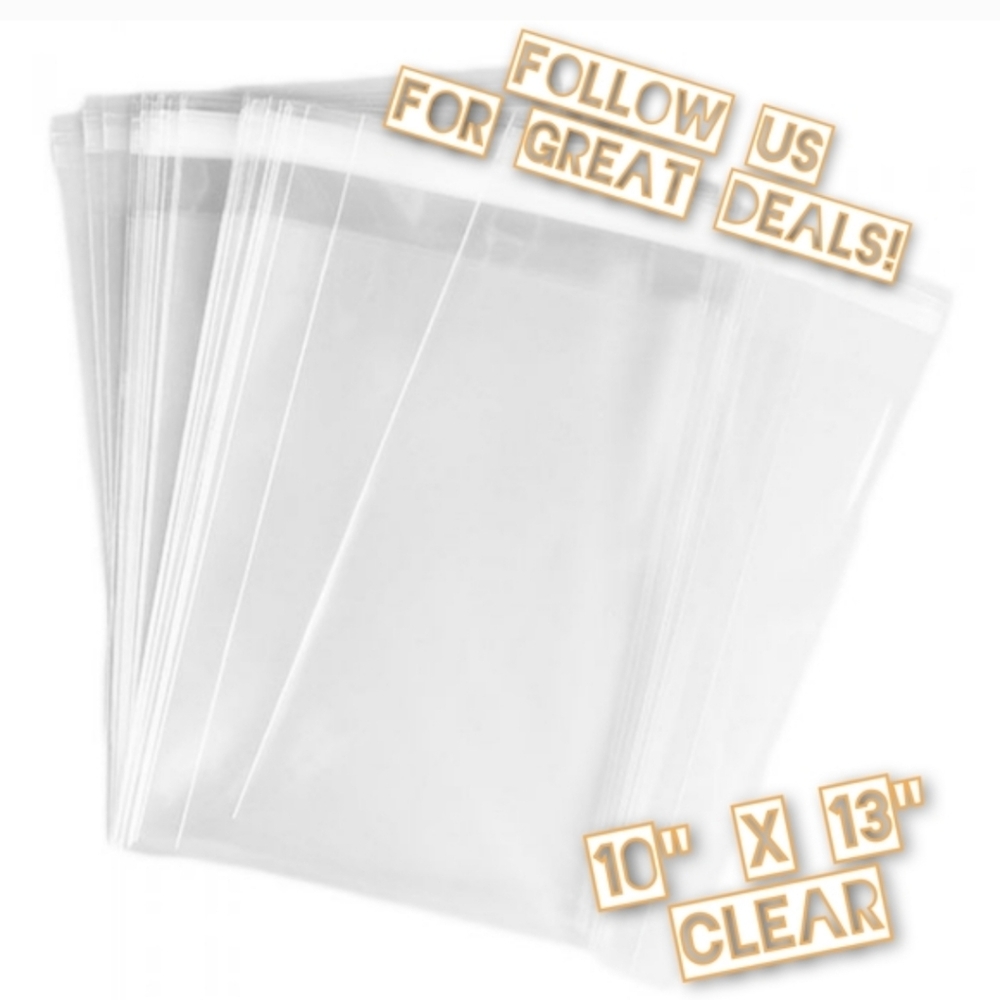 Clear 10x13 Self-Sealing Poly Bags (25x)